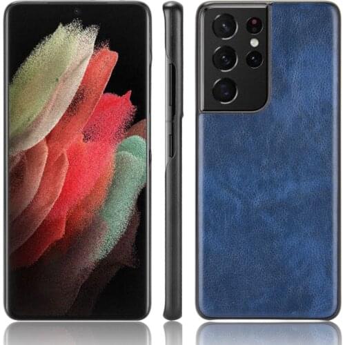 Anti-Slip Litchi Leather Back Cover for Samsung Galaxy S21 Ultra Plus S20 FE A12 A32 A52 A72 5G A51 A71 A21S Note 20 Case