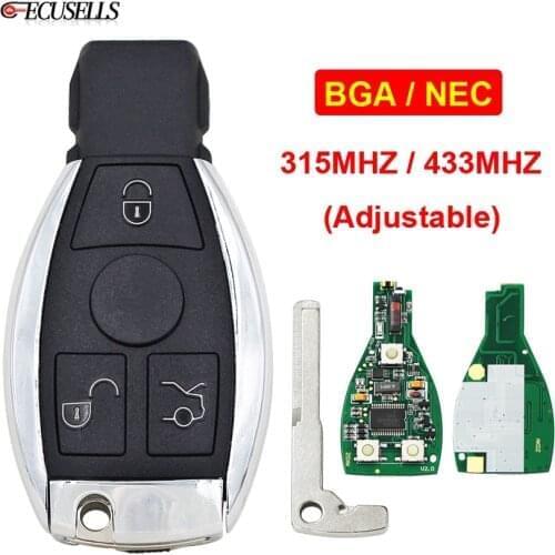 3 Button Remote Key BGA NEC Style 433MHz / 315MHz Can Adjust for Mercedes-Benz A B C E S Class W203 W204 W205 W210 W211 W212