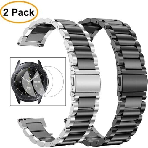 Huawei watch gt strap for samsung galaxy watch 46mm 42mm S3 Frontier active band stainless steel bracelet watchband+film+tool