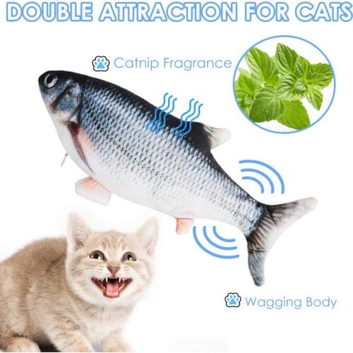 30CM Cat Toy Fish USB Electric Charging Simulation Dancing Jumping Moving Floppy Fish Cat Toy Electronic Fish For Cats Toys