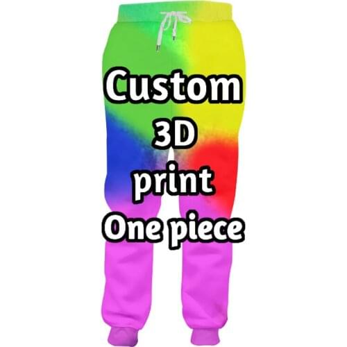 Custom Trousers Mens 3D Print Own Design Custom Personaliz Sweatpants Male Elastic Waist Jogger Dropshipping Casual Hip Hop diy