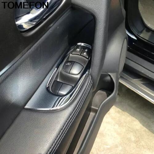 TOMEFON For Nissan Qashqai J11 2016 2017 2018 2019 Door Armrest Window Glass Switch Button Panel Cover Trim Accessories ABS
