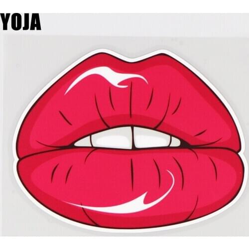 YOJA 13X10CM Sexy Rose Red Lips Vinyl Decal Decor Interesting Cartoon Car Sticker 19A-0132
