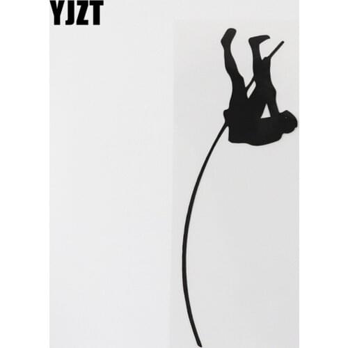 YJZT 6.3CMX17.2CM Delicate Sports Pole Decal Vinyl Car Sticker Black/Silver 8A-0929