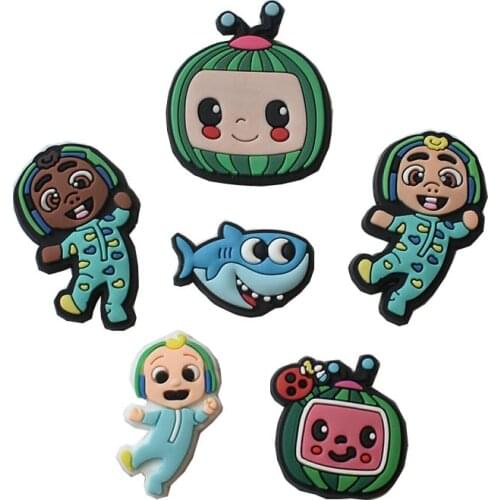 Hole Slipper Shoe Buckle Anime Cute Chars Croc Decoration Designer Cartoon watermelon Accesoire Garden Shoe Decoration Kid Gift