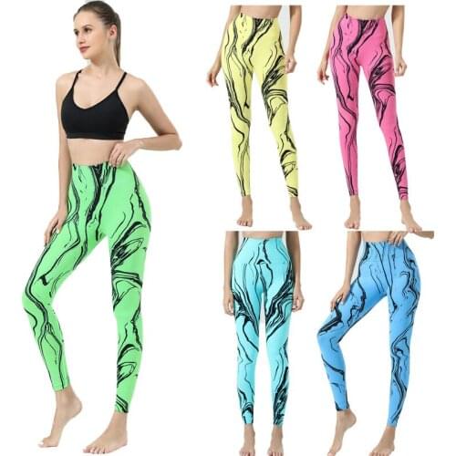 2021 new Women Tie Dye Leggings High Waist Seamless Running Fitness Leggings Women Breathable Sexy Elastic Push Up Leggings