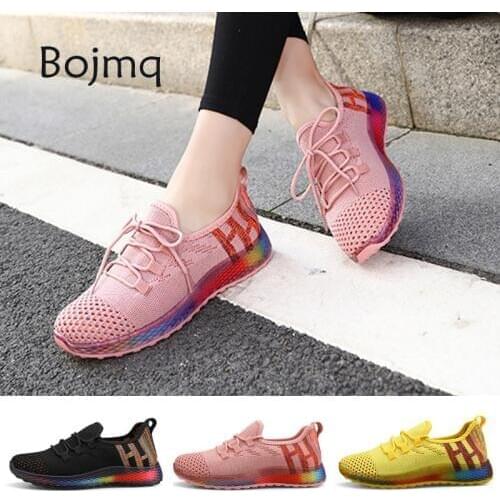 Bojmq Tenis Mujer 2020 New Arrived Women Tennis Shoes Ladies Pretty Outdoor Walking Sneakers Female Non-slip Fitness Sport Shoe