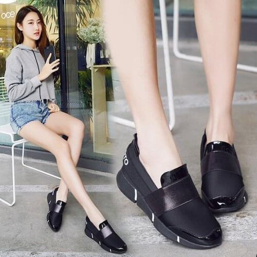2021 Women Femine Slip-On Casual Thicken Soft Soled Plimsolls Moccasin Zapatillas Flat Lazy Leisure Flattie Shoes A157