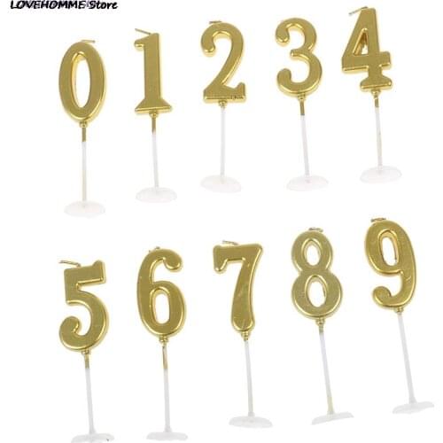1PCS 1 2 3 4 5 6 7 8 9 0 Birthday Candles Gold Sliver Kids Crown Birthday Candles for Cake Party Supplies Cake Candles