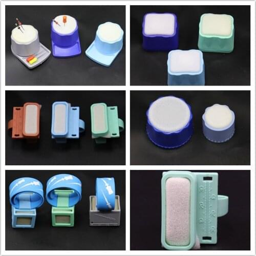 1Pcs Random Color Dental Endo Files Cleaning Stand Round Foam Sponge Autoclavable Dental Materials Dental Organizers Endo Block