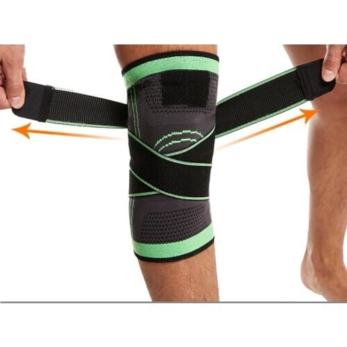 1PC Sports Kneepad Men Pressurized Elastic Knee Pads Support Fitness Volleyball Brace Protector For Basketball Tennis Cycling