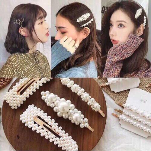 1 Piec Korea Fashion Solid Pearl Hair Clips For Women Hair Barrette Hairpins Trendy Handmade Hair Styling Accessories Nice Gifts