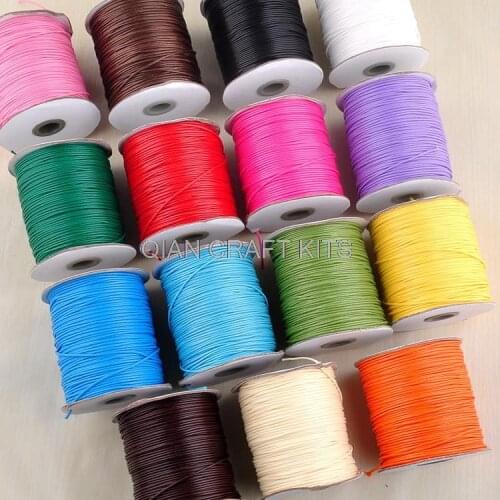 200 yards mixed colors and mixed sizes (1mm-2mm) cotton Waxed Cord cords
