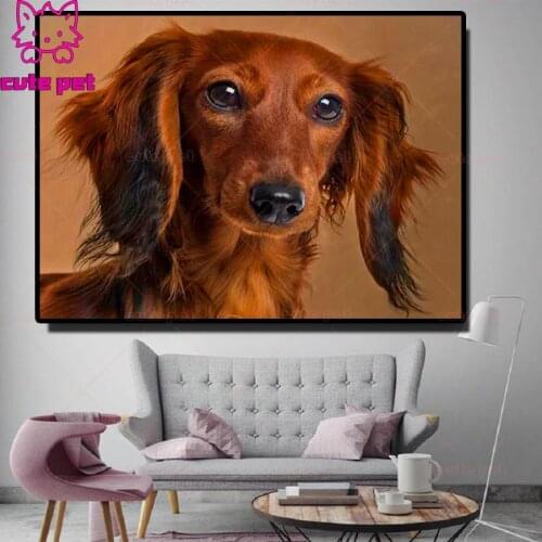 Diamond Painting Dachshund Puppies Mosaic Picture Of Rhinestone Full Square Round Drill 5D DIY Diamond Embroidery puzzle hobby
