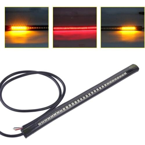 DWCX Motorcycle 48 LED Soft Flexible Rear Tail Brake Stop Turn Signal SMD Lamp Light Strip for Harley Bobber Chopper Dirt Bike