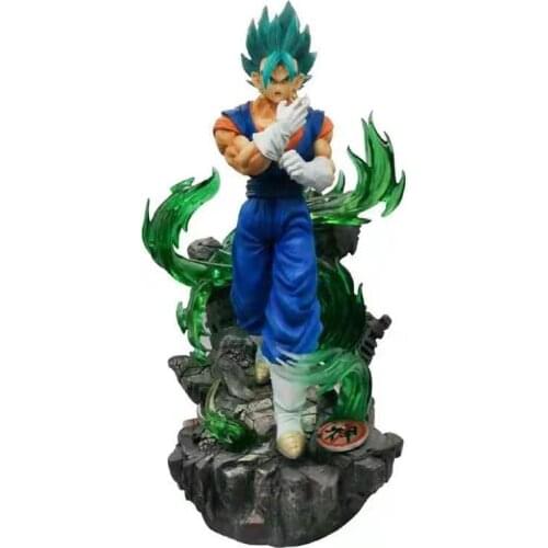 Dragon Ball Figure Super Saiyan Blue Hair Vegetto Oversized Luminous Sculpture Anime Figure Action Toy Figure Toys for Children