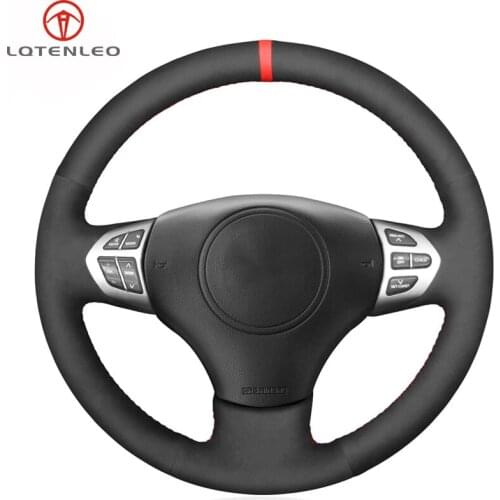 LQTENLEO Black Suede Car Steering Wheel Cover For Suzuki Grand Vitara 2006 2007 2008 2009 2010 2011 2012 2013 2014
