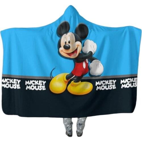 Mickey Minnie Mouse Hooded Cape Cloak Disney Series Luxury Blanket Home Flat Sheet Decoration Throw Quilt Sofa Car Bed Cover