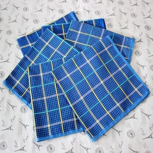 Mens Handkerchief Cotton Plaid Pocket towel 5Pcs/Lot 40CM