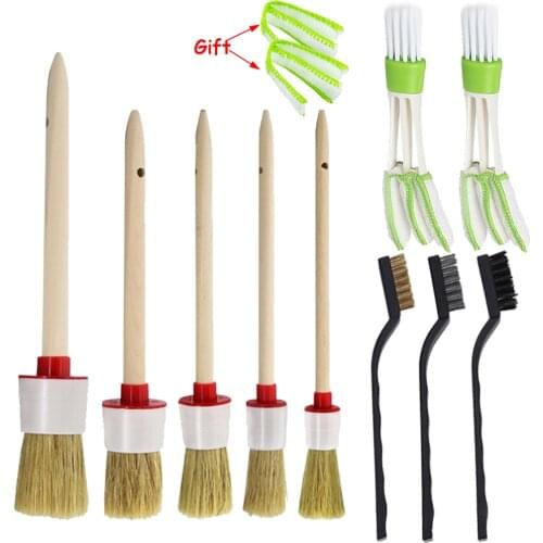10 Pcs Car Detailing Brushes Set Car Wheels Wash Brush Car Cleaning Brush For Leather Car Interior Gap Dashboard Air Vents Clean