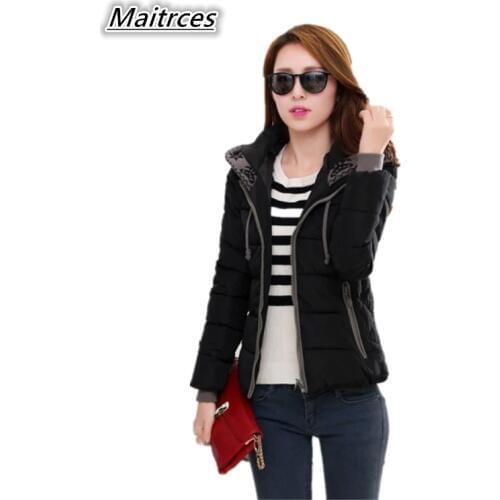 2018 New Brand Autumn Spring Women Basic Jacket Female Slim Zipper Cotton Coats Casual Hooded Winter Jackets MY007