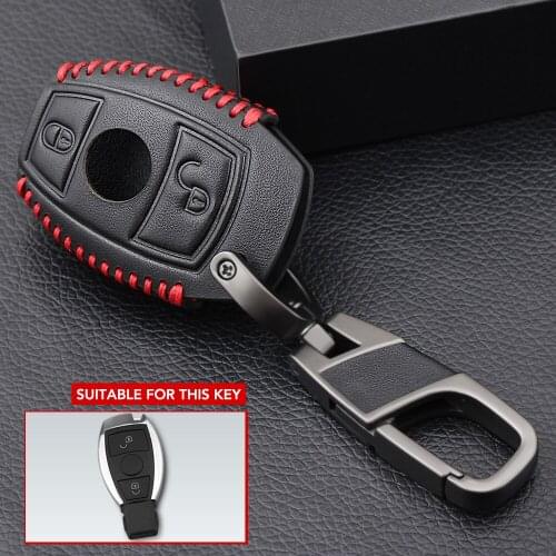 New Leather Car Key Covers Case Set Holder For Mercedes Benz A Class W169 B C E S R C200E 260L Glk300 Car Key Case Key Chain Key
