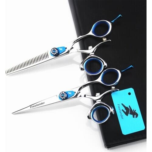 5.5" 6" flying shears 440C swivel thumb hair scissors rotating fly scissors hairdressing swivel scissors rotating thumb shears