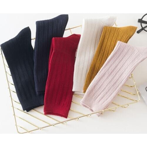 Autumn Winter Toddler Baby Knee-length Tube Socks Children Infant Double Needle Combed Cotton Socks Boy Girl Kids Socks