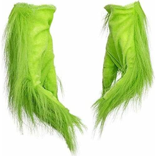 Grinch Plush Glove Christmas Halloween Deluxe Party Cosplay Props XMAS Christmas Decoration Gloves 1 pair Gloves AX-2011