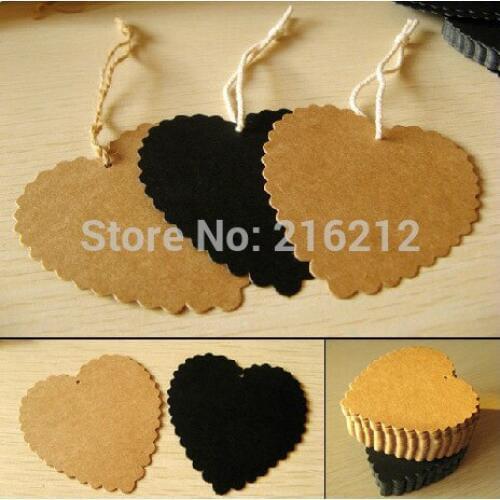 Gift Tag Retro Hang tag Kraft Paper Blank Heart Shape