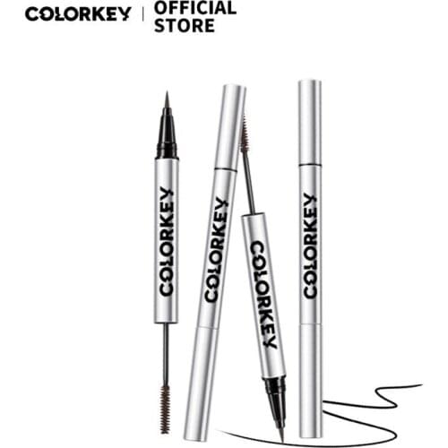 COLORKEY Black/Brown Dual-end Pen Eyeliner Mascara Anti-Smudge Long Lasting Eyelash Curling Waterproof Beauty Makeup Cosmetics