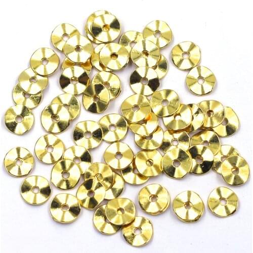 Spacer Beads Wave Round Tortuose Ring Zinc Metal Alloy Gold Plated For Charms Bracelets Jewelry DIY Findings 9mm 100Pcs