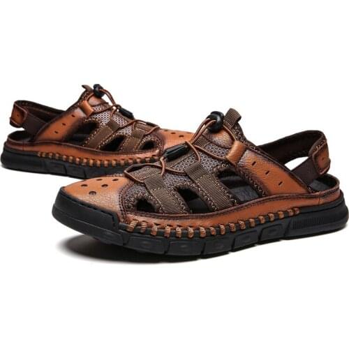 ZSAUAN Mesh Man Beach Sandals Summer Driving Mens Outdoor Shoes Breathable Flats Anti-skid Men Casual Shoe 46 47 48 Dropship