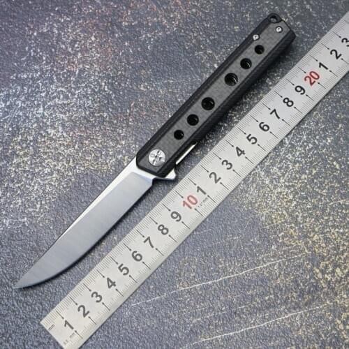 LS1# flipper folding knife D2 blade carbon fiber handle tactical hunting camping survival pocket fruit knives portable EDC tools