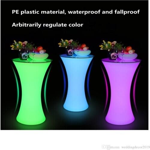 Led bar furnitureLed Illuminated cocktail table rechargeable coffee table for Bar Christmas party supples cocktail table