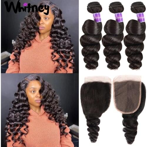 Mongolian Loose Wave Human Hair Bundles With Frontal 100% Virgin Hair 5x5 HD Transparent Lace Closure With Bundles Shuangya Hair