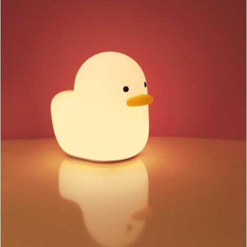 USB Rechargeable Night Light duck Silicone Night Lights Touch Sensor Bedroom Bedside Lamp For Kids Baby Gift