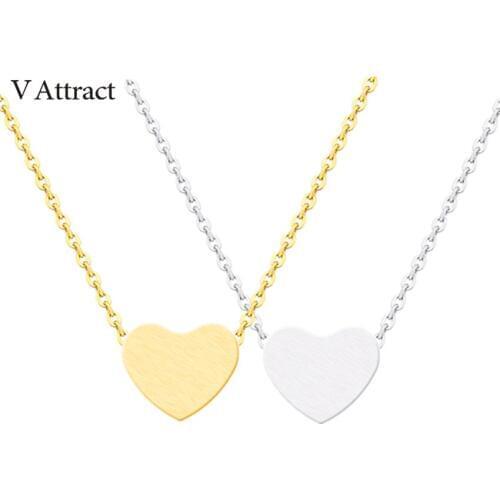 V Attract 10pcs Stainless Steel Gargantilha Femme Jewelry Tattoo Choker Silver Color Tiny Heart Charm Necklace For Women