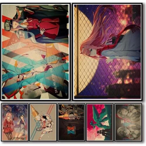 WTQ Canvas Painting Anime Posters DARLING In The FRANXX Retro Poster Wall Decor Wall Art Picture Room Decor Home Decor