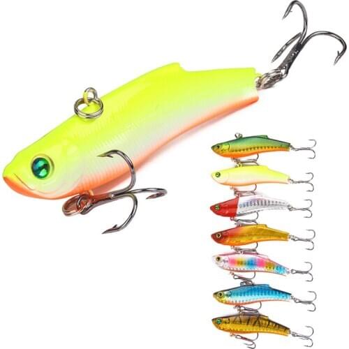 1pcs VIB Winter Ice Sea Fishing Lures 7cm/18g Hard Crankbait Wobblers Artificial 7 Colors Trolling Carp Fishing Accessories