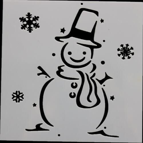 13*13 Snowman pvc Layering Stencils for DIY Scrapbooking/photo album Decorative Embossing DIY Paper Cards Crafts