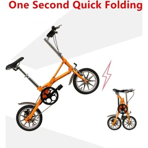 16 Inch Foldable Bike Single Speed Variable Speeds Adult Portable Mini Bike Aluminum Alloy Frame Daily Commuter Vehicle