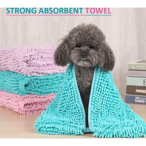 60x35cm Pet Shower Drying Towel Super Absorbent Pet Bath Towel Blanket fiber chenille pet Towels Grooming Pet Product