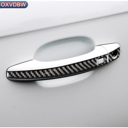 Car Exterior Accessories Carbon Fiber Door Handle Decorative Cover Stickers Car Styling For Audi A4 B8 2009-2016