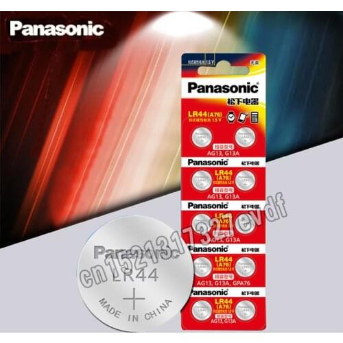 Panasonic 10pcs 1.5V Button Cell Battery lr44 Lithium Coin Batteries A76 AG13 G13A LR44 LR1154 357A SR44 100% Original