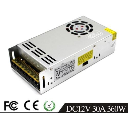 Single Output DC12V 30A 360w 33A 400W Switch Power Supply 12V SMPS for Led Strip control switch display Light lamp Monitor CCTV