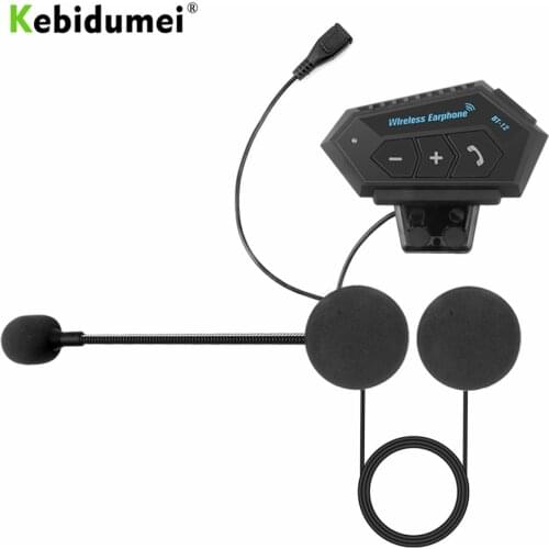 Kebidumei Intercom Motorcycle Bluetooth Helmet Headset MP3 GPS Interphone V4.0 Bluetooth Intercom Motor Bike Earphone