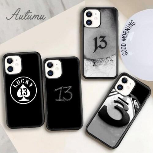 Lucky Number 13 Phone Case for iPhone 11 12 Pro Max mini X XR XS SE 2020 5 6S 7 8 Plus Samsung Galaxy S8 S9 S10 Cover shell