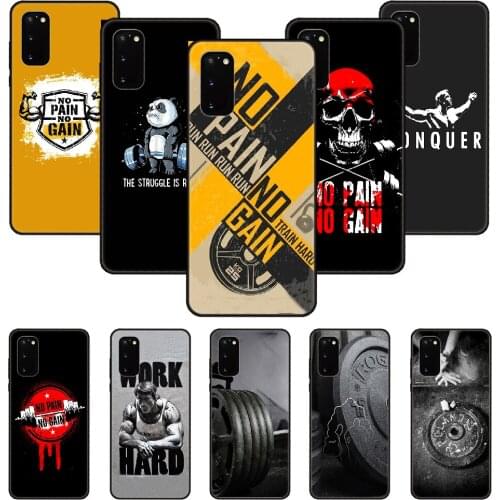Phone Case For SamSung Galaxy S Note 10 20 7 6 9 8 Plus Edge E Ultra Lite Black Cover Etui Fashion Shell Trend Gym Fitness