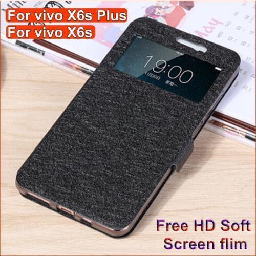 For vivo X6s X6sPlus case vivoX6s X 6 s Open window bumper PU leather back cover For vivo X6s Plus flip Cases X 6 s Plus shell